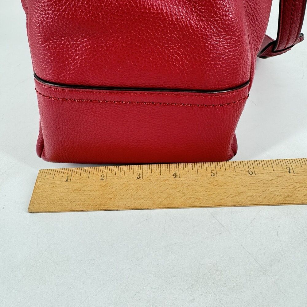 Coach F23268 Red Leather Carryall Tote Satchel Large Turn Lock Strap - Picture 12 of 12